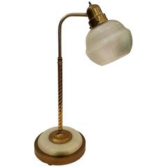 Mid-Century Bronze and Onyx Adjustable Height Table or Desk Lamp