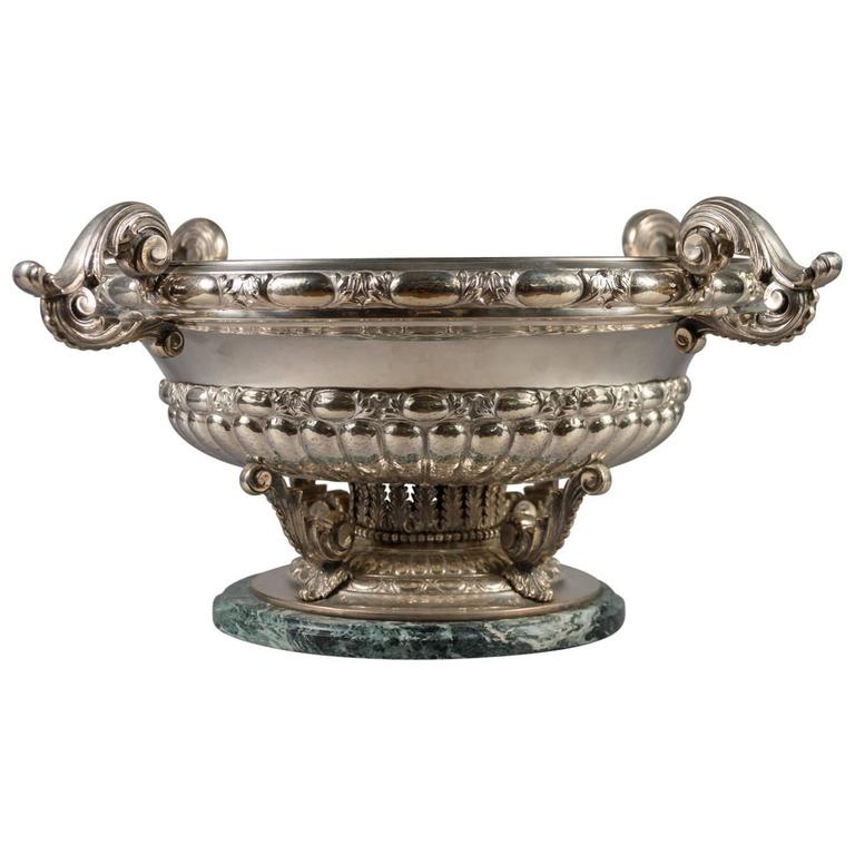 Antique Large Silver Plated Centerpiece Bowl at 1stdibs