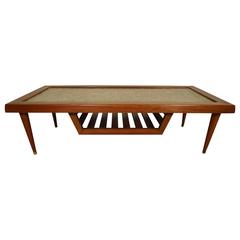 Vintage-Modern Tile-Top Coffee Table