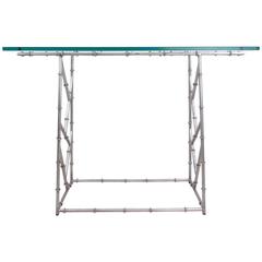 Contemporary Modern Faux Bamboo Console Table 6