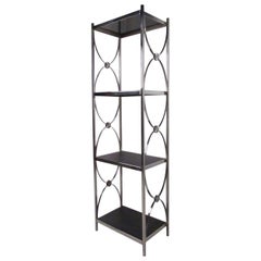 Contemporary Modern Decorative Chrome Etagere Display Shelf