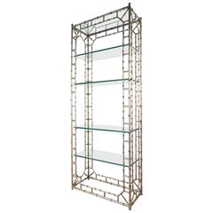 Faux Bamboo Mid-Century Etagere 4