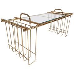 Mid-Century Modern Brass and Glass Serving Tray 11