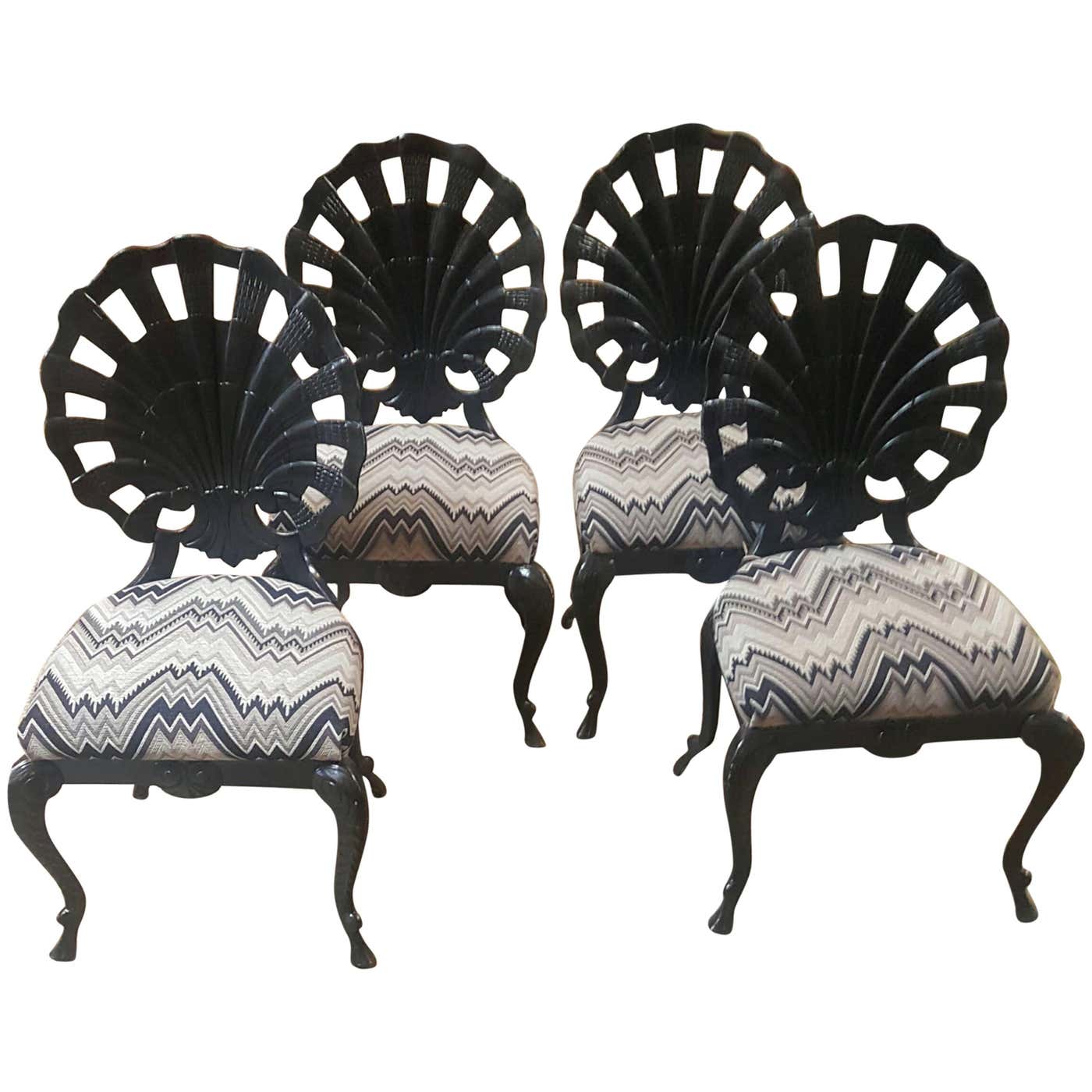 Set of Four Vintage Shell Back Dining Chairs For Sale at 1stDibs ...