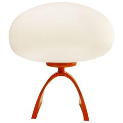 Arch Base and Mushroom Glass Lampshade Lamp by Laurel Lamp Co.