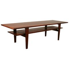 Vintage Danish Rosewood Coffee Table with Shelf