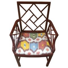 Red Lacquered Chinese Chippendale Chair 1