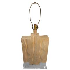 Vintage Midcentury Plaster Lamp on Lucite 4