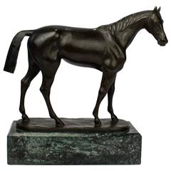 Vintage German Bronze Sculpture of a Race Horse, Early 20th Century