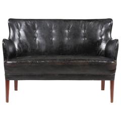 Sofa in Patinated Leather by Peter Hvidt