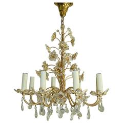 Beautiful Crystal Flowers Chandelier Palwa, Germany 5