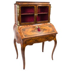 Antique French Marquetry Bonheur du Jour 19th Century