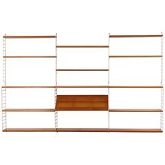 Pine Wall Unit by Nisse Strinning for String Design AB, 1960s