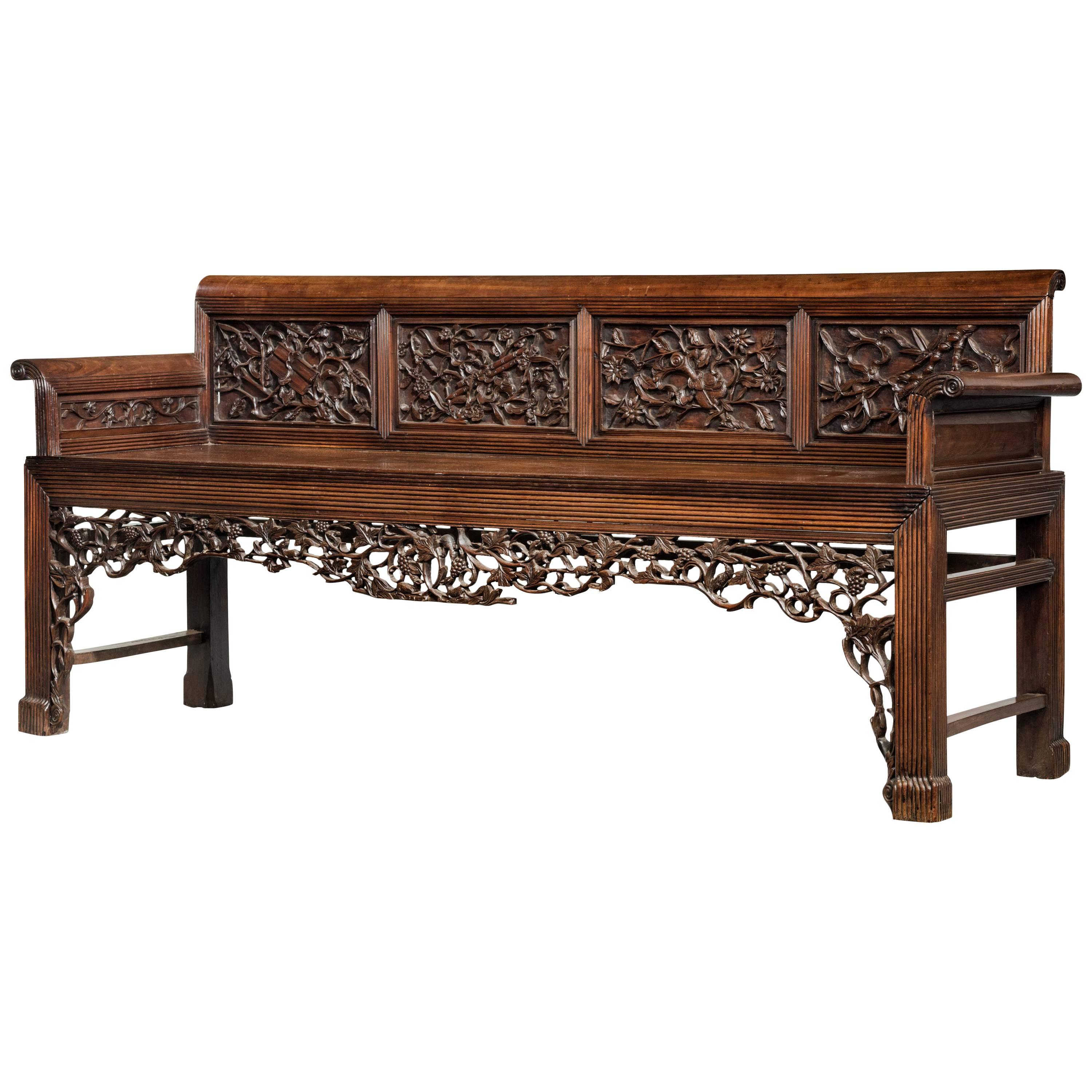 Mid-19th Century Chinese Hardwood Sofa