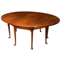 Large George II Oval Drop Leaf Dining Table