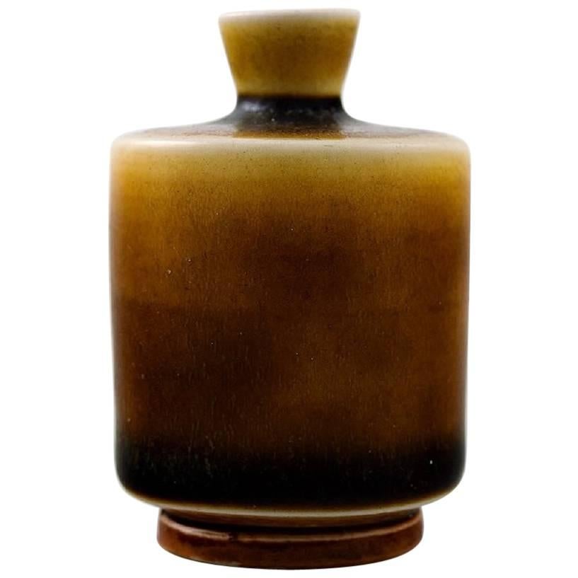 Unique Berndt Friberg Studio Handmade Pottery Vase, Modern Swedish Design For Sale