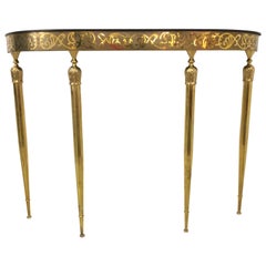 Italian Console Table in Brass, circa 1964