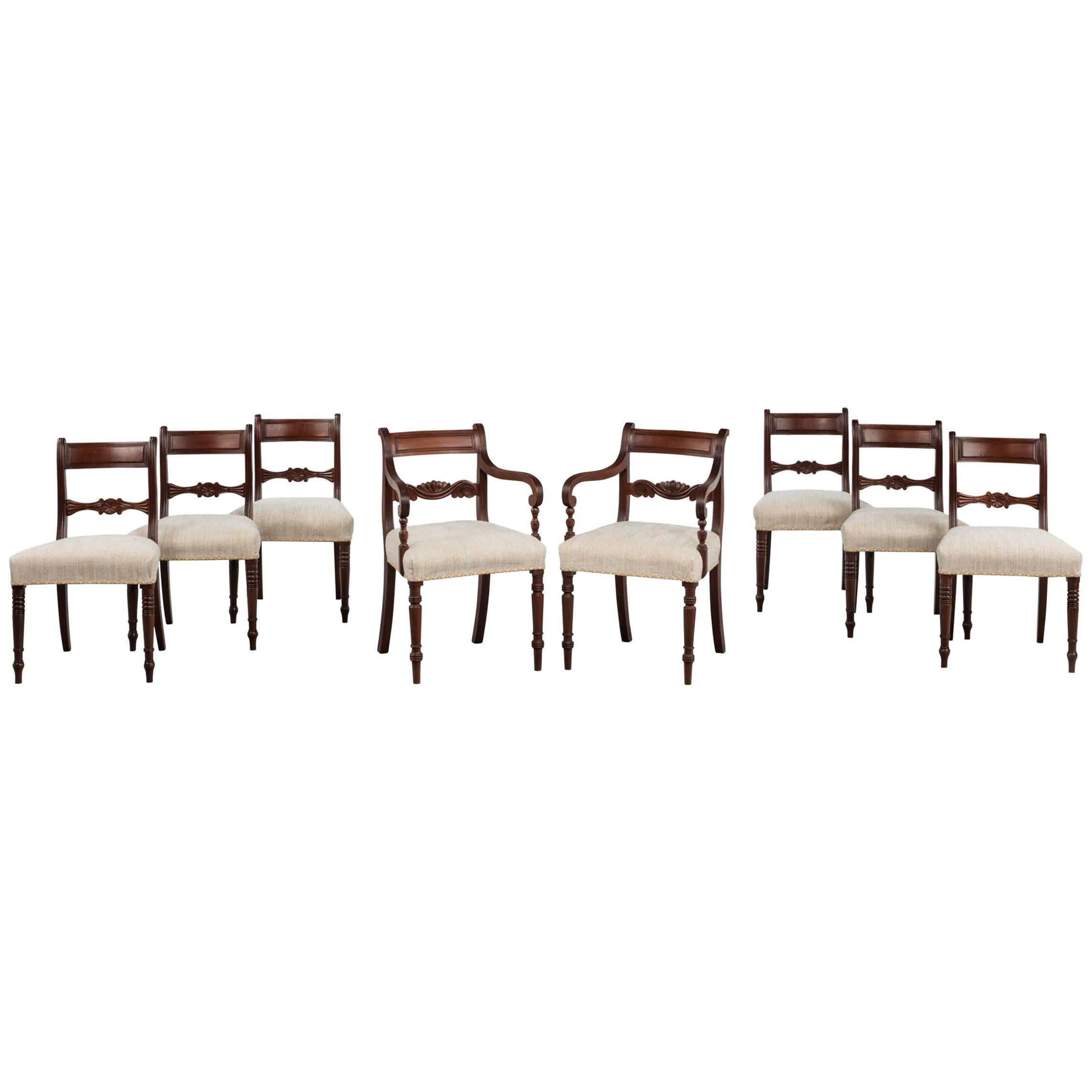 Set of Eight Regency Period Mahogany Chairs