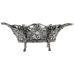 Antique 19th Century French Empire Style Solid Silver Basket, circa 1896