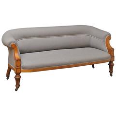 Antique Elegant Victorian Walnut and Inlaid Sofa