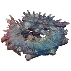 Used Susan Pelish Abstract Art Glass Bowl Sculpture