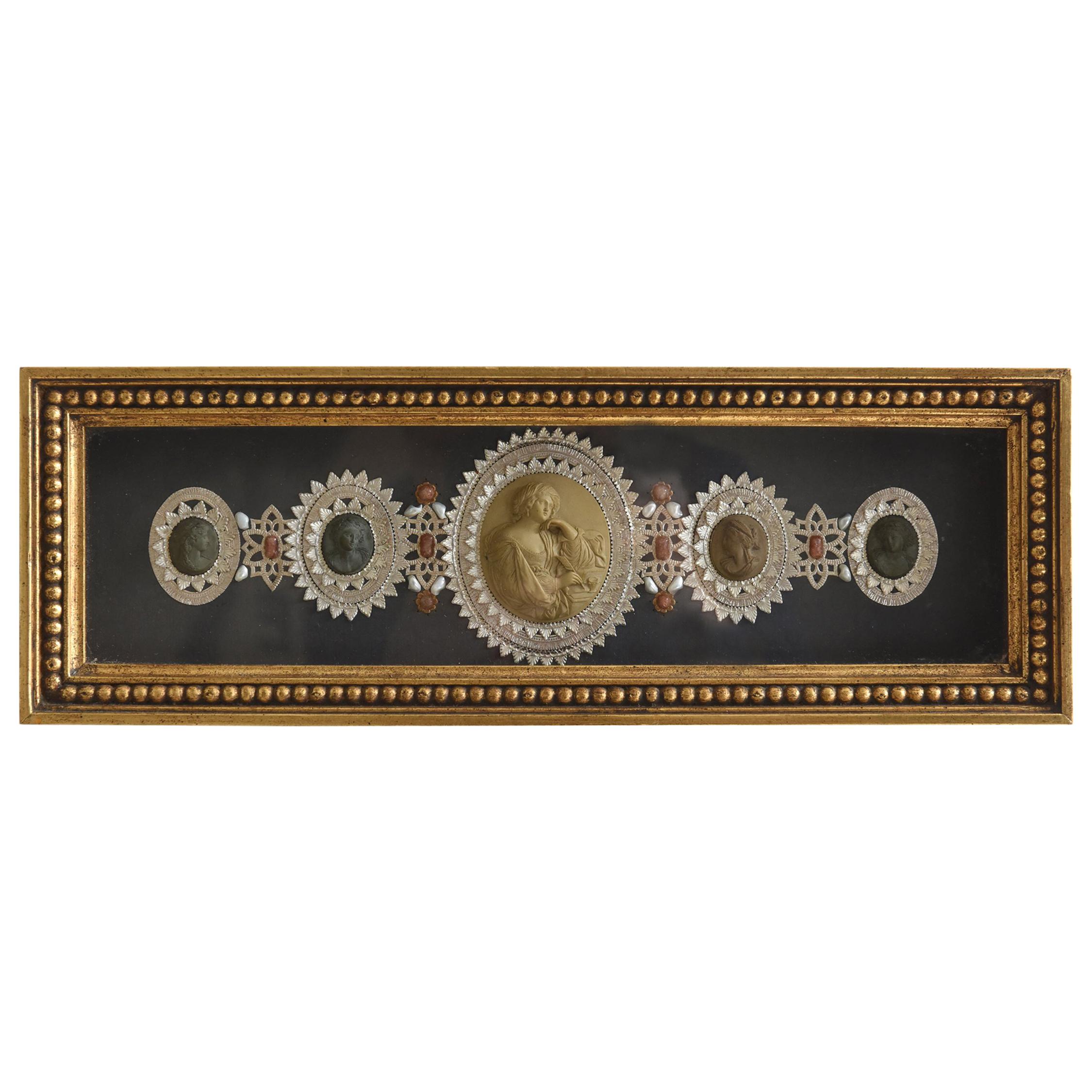 Victorian Lava Cameo Framed Collection For Sale