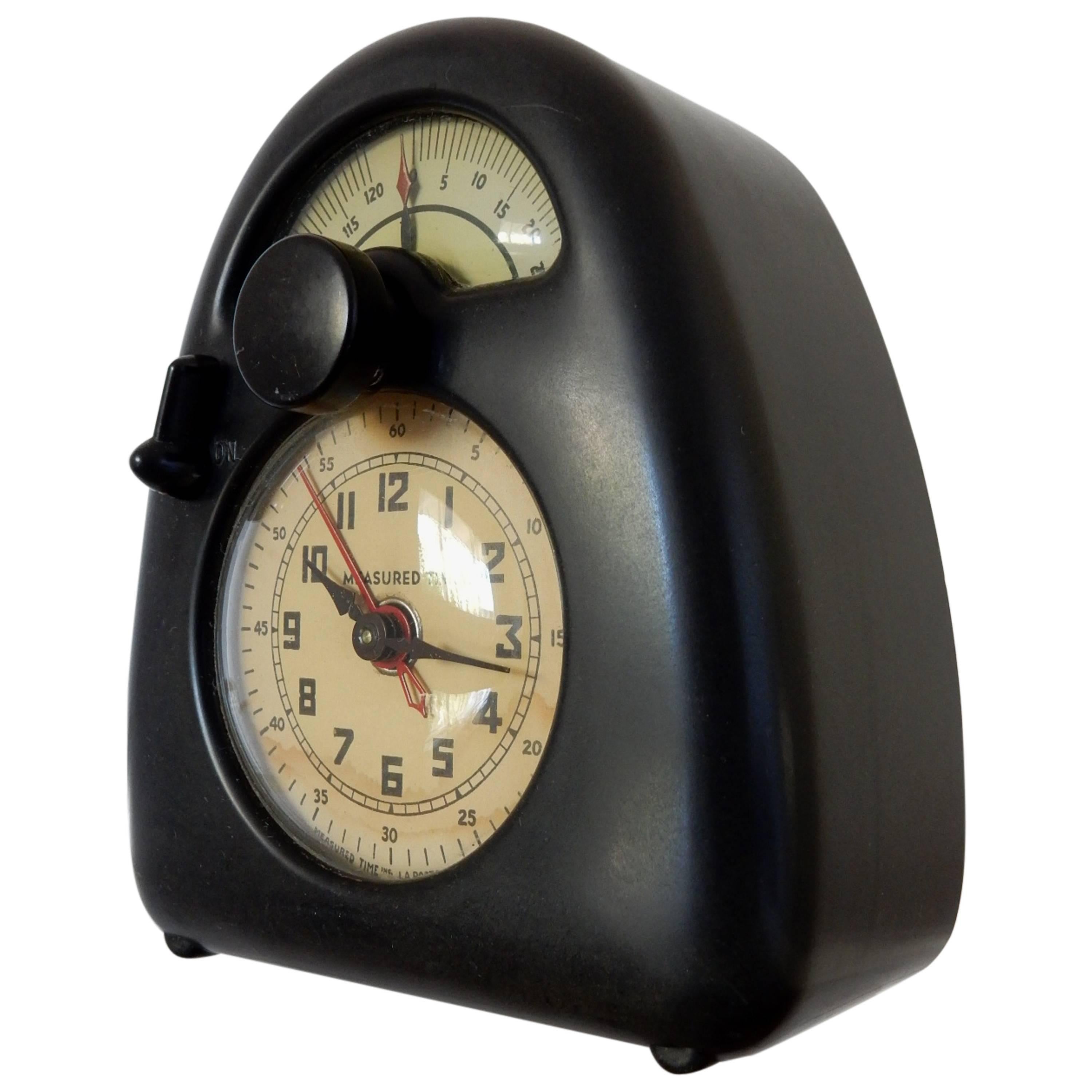 Original Design by Isamu Noguchi Measured Time Streamline Bakelite Desk Clock