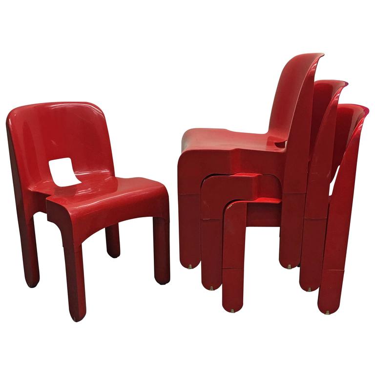 Four Universale Dining Chairs by Joe Colombo for Kartell at 1stDibs