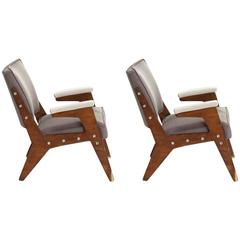 Jose Zanine Caldas Pair of Armchairs Model "H" 5