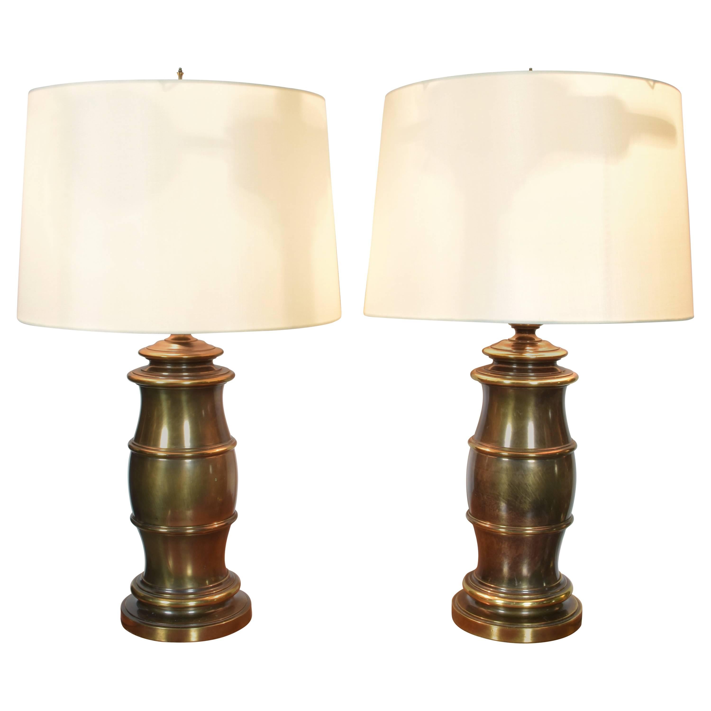 Pair of Brass Stiffel Lamps For Sale