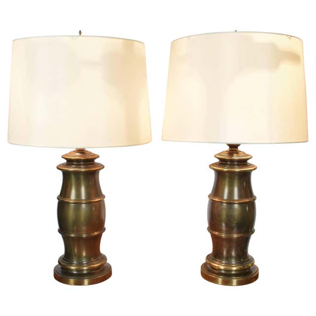 Matching Pair of Brass Table Lamps by Stiffel at 1stDibs