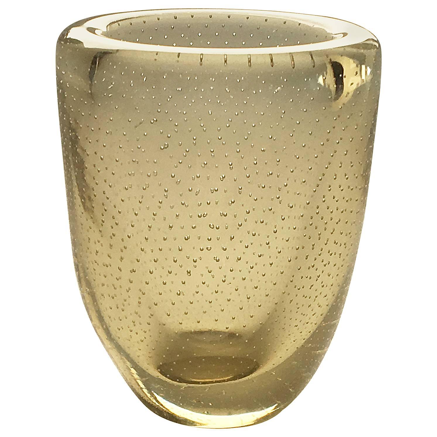 Seguso Bullicante Murano Glass Vase