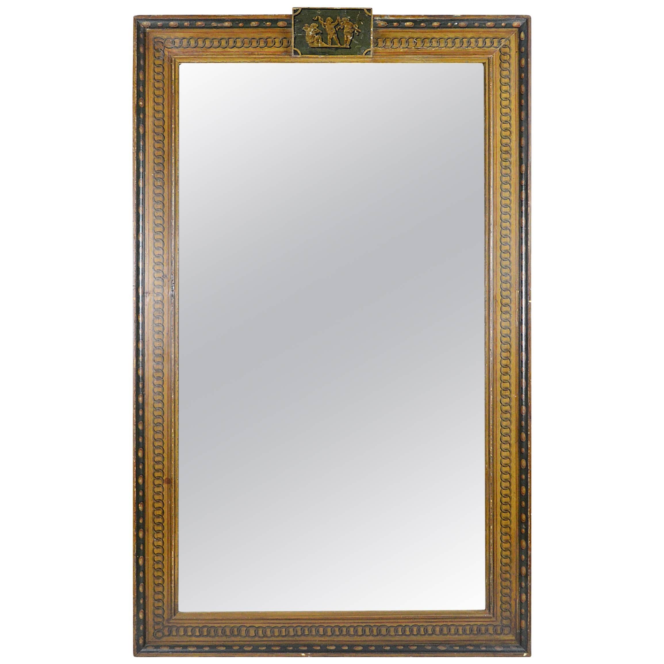 Large-Scale Italian Neoclassical Style Painted Mirror
