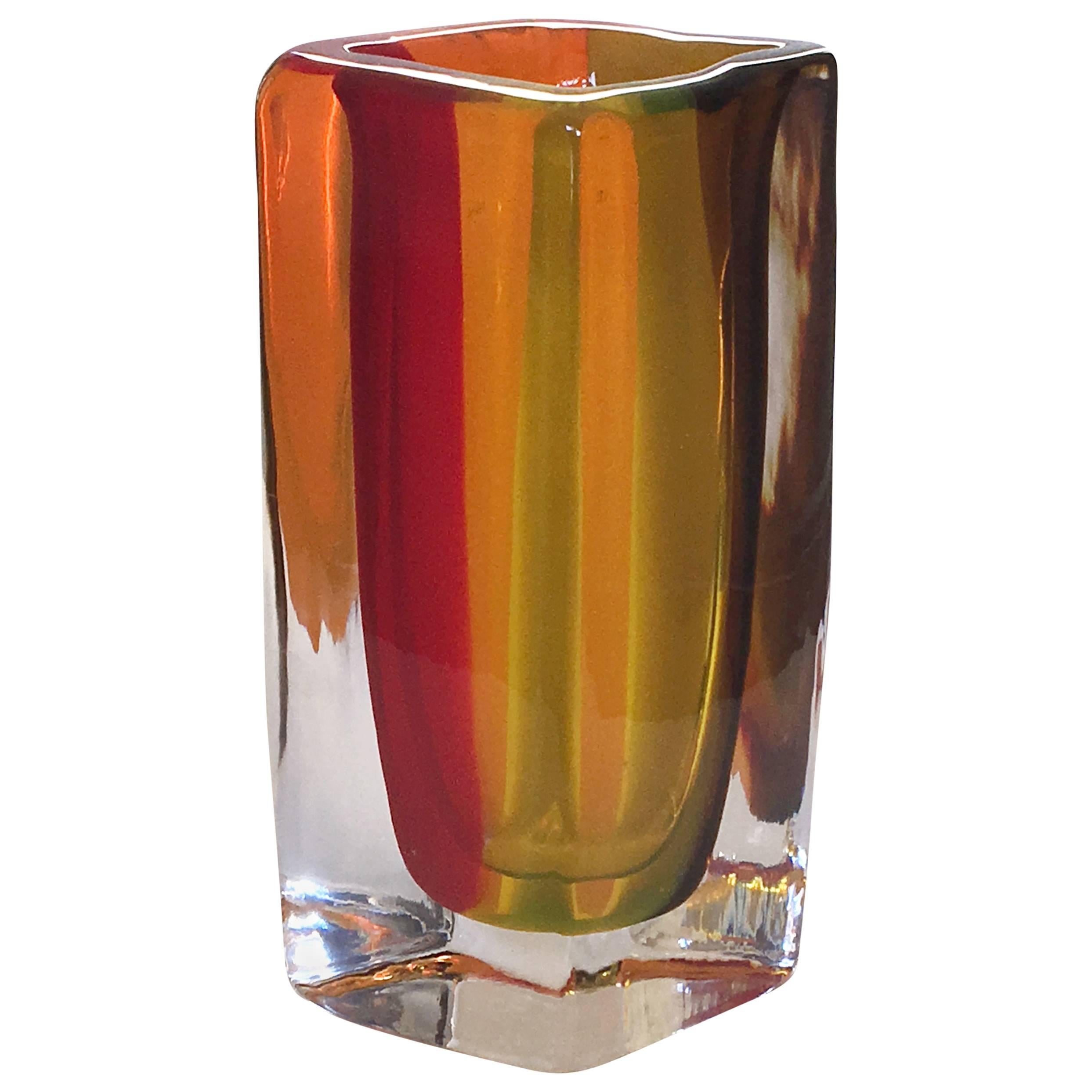 Große Venini Sommerso Murano-Vase im Angebot