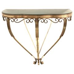 Brass and Glass Console, 1950s