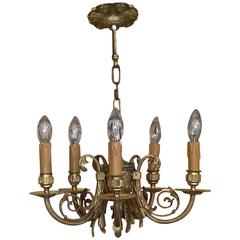 Early 20th Century Gilt Metal Chandelier