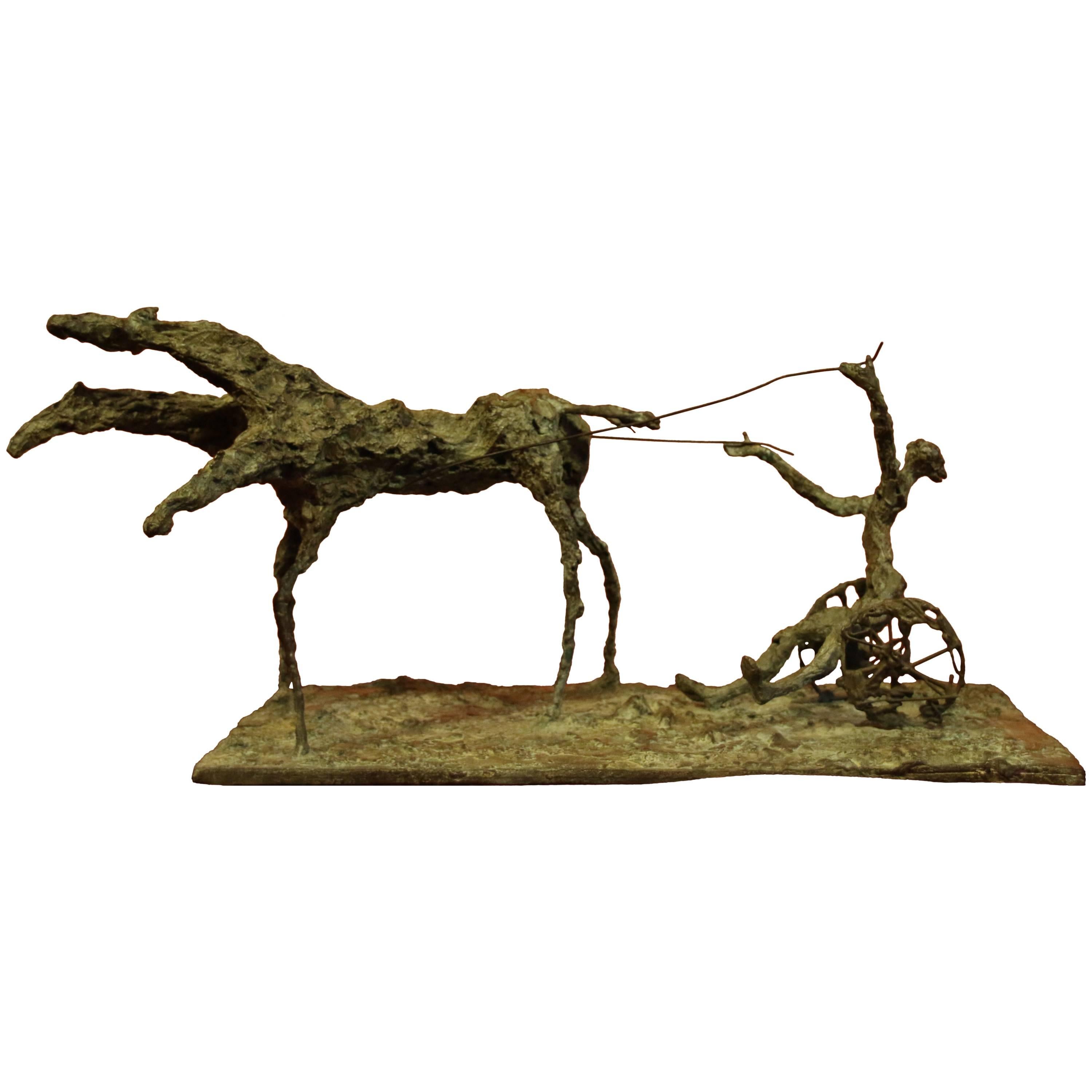 Bronze Sculpture "Sulki, the Chariot of Medea" by Magdalena Reinharez For Sale
