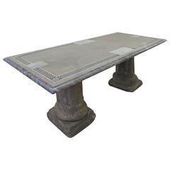 Tuscan Mid-19th Century Scagliola Marble Tabletop with Limestone Columns
