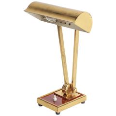 High-End French Art Deco Desk Lamp in Brass, 1930s