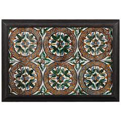 Large Set of 24 Framed 16th Century Spanish Tiles