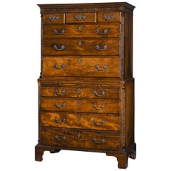 Chippendale Period Mahogany Chest on Chest