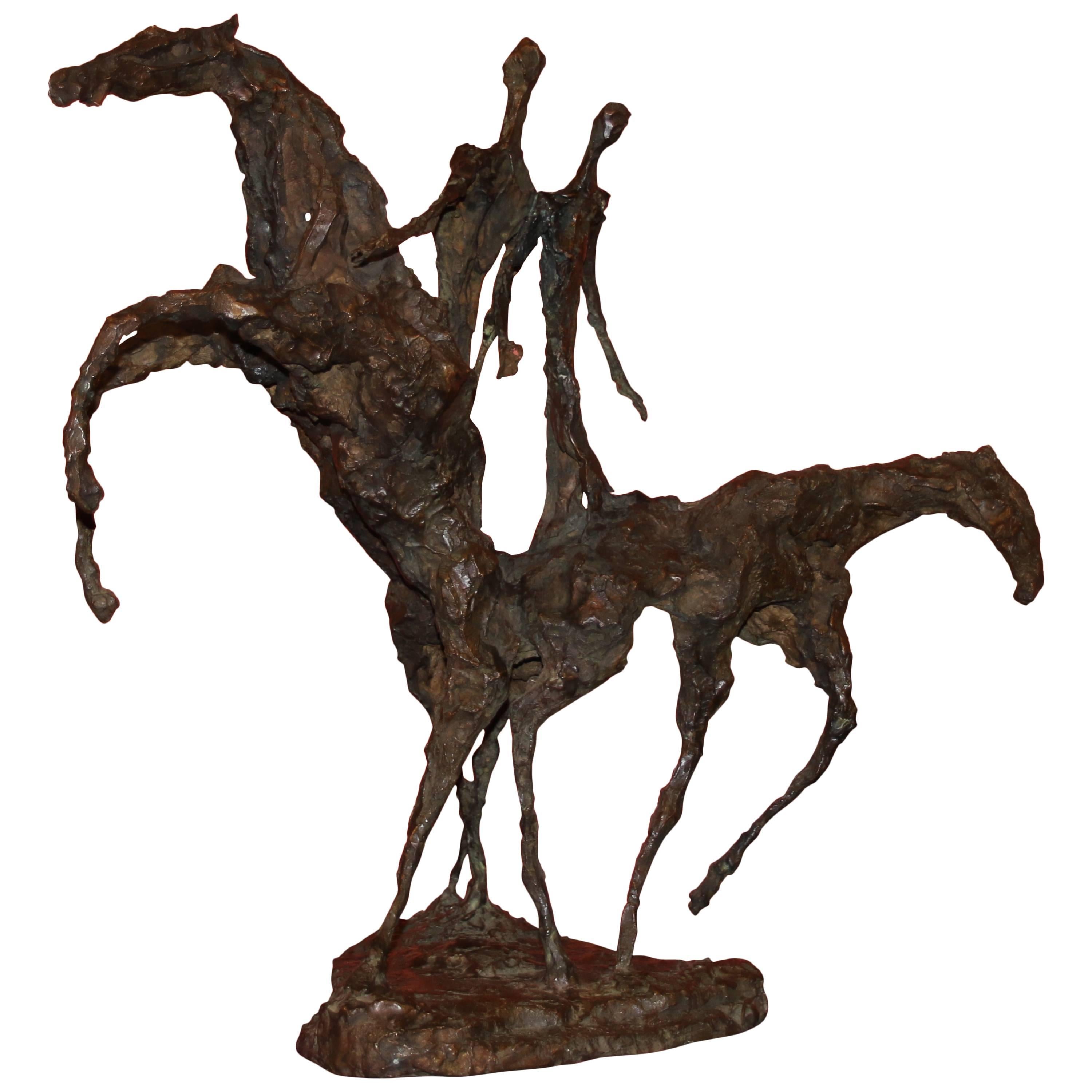 Bronze Sculpture "Don Quichotte" by Magdalena Reinharez For Sale