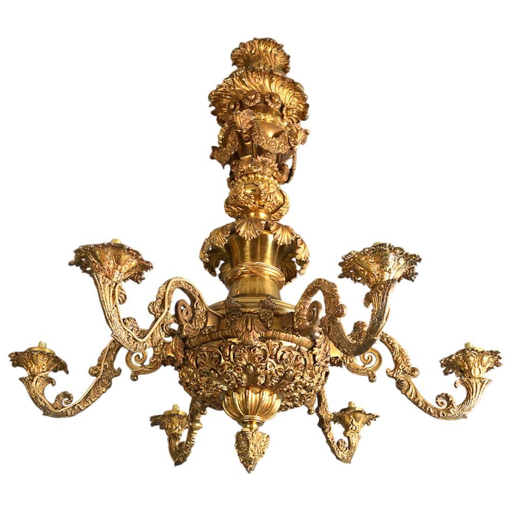 George IV Gilt Brass Chandelier by Messenger & Co.