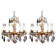 Large Pair of 19th Century Wall Lights