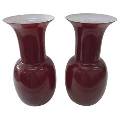 Pair of Murano Glass Vases, Toso 2001 