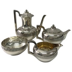 Gorham New York Silver Plated Art Deco American Tea Set circa 1940