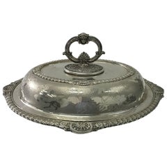 Victorian Silver Plated Oval English Entree Dish, circa 1870