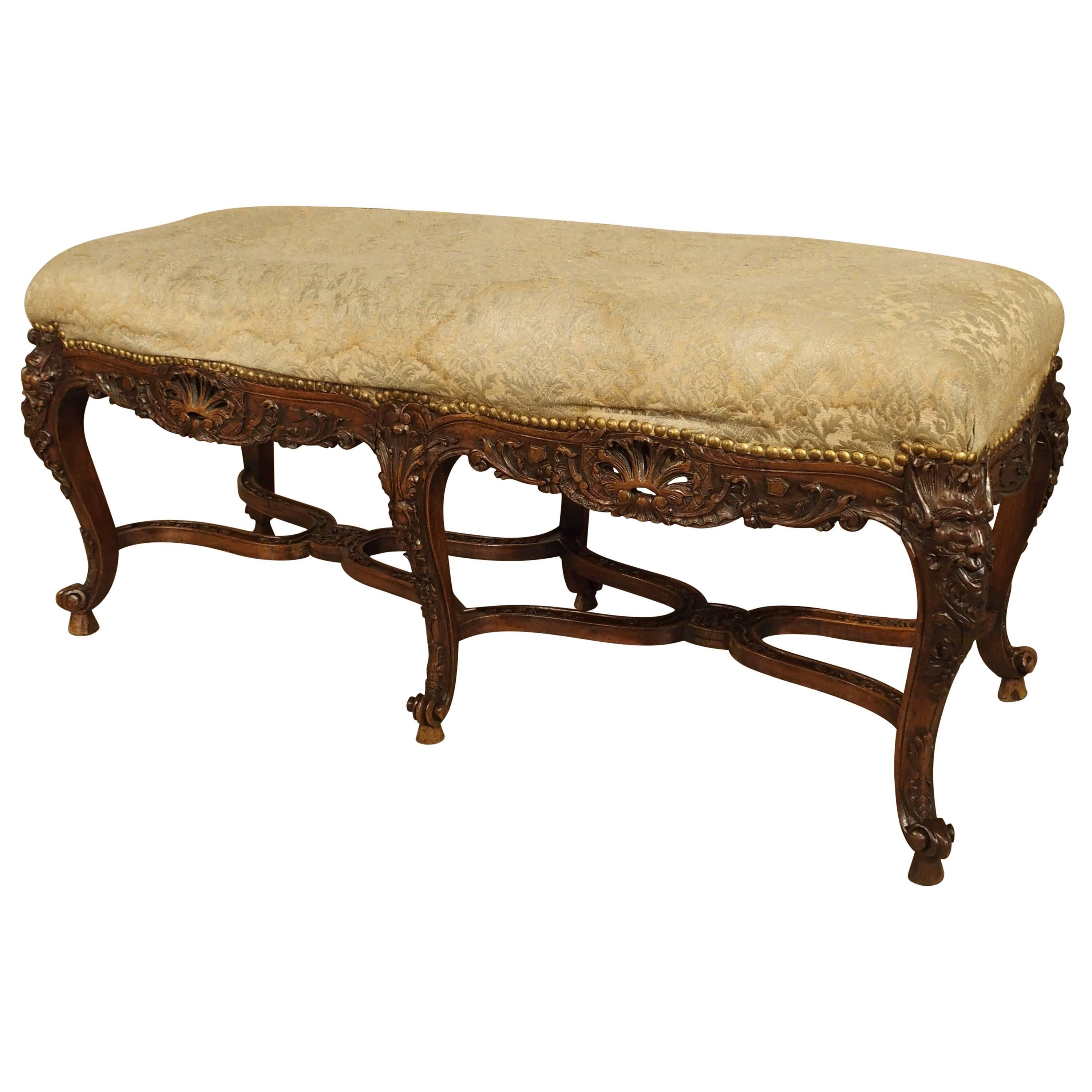 Antique Regence Style Bench from France, 19th Century