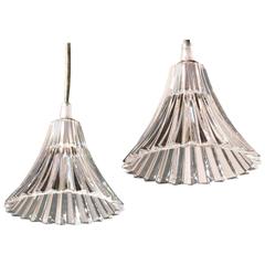Baccarat Crystal Pendent Lamps, Pair