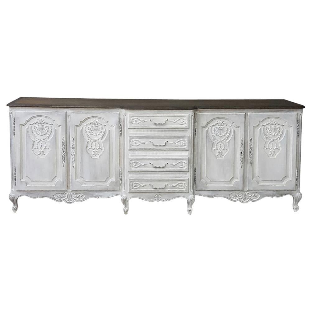 Antique Country French Grand Painted Buffet